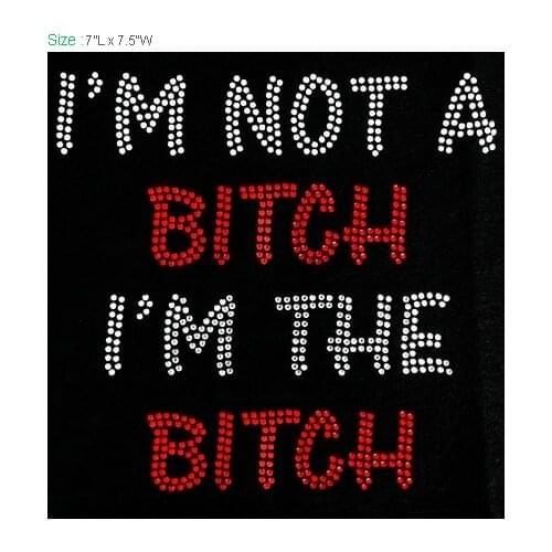 Free shipping words fashion for ladys Hotfix Rhiestone Transfer Motif image cool image red with white clear crystal