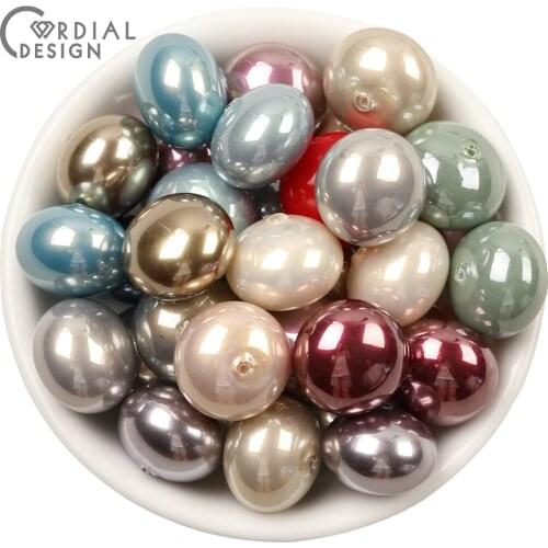 Cordial Design 100Pcs 16*16MM Imitation Pearl Beads/DIY Beads Making/Oval Shape/Hand Made/Jewelry Accessories/Earring Findings
