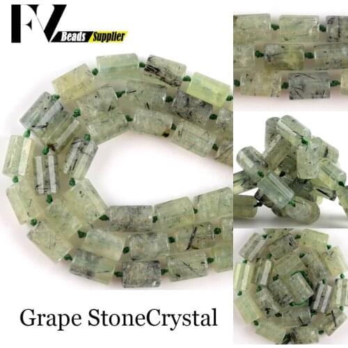 A+ Natural Faceted Prehnites Stone Beads Cylinde Shape Loose Spacer Beads For Jewelry Making Diy Bracelet Necklace Charm 11*15mm