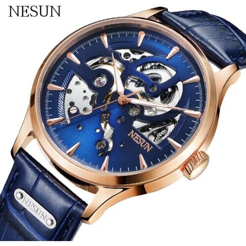 NESUN Mens Watches Mechanical-Watch Automatic Self-Wind Luxury Brand Waterproof Relogio Masculino Genuine Leather Men Clock 2020