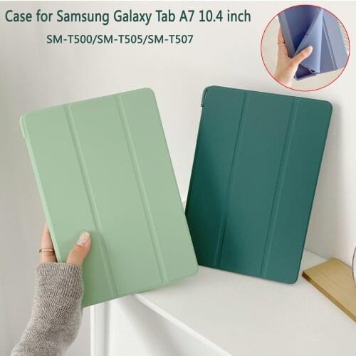 Case for Samsung Galaxy Tab A7 10.4 inch 2020 SM-T500 T505 Tablet Adjustable Folding Stand Cover Smart Sleep Wake TPU soft shell