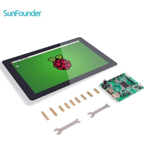 SunFounder 10.1 IPS LCD Touch Screen Display Monitor HDMI 1280*800 for Raspberry Pi 4B 3B+ 3B 2B LattePanda Beagle Bone