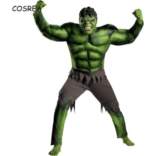 Endgame Green The Incredible Hulk Costume Muscle Halloween Costume for Kids Boys Children Cosplay Carnival Superhero