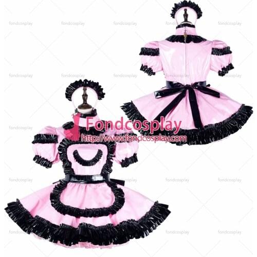 Sissy maid pvc dress lockable Uniform cosplay costume Tailor-made[G2243]