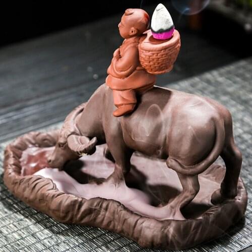 Creative Red Sand Back Flow Incense Burner for Indoor Use Inscent Burner Insence Burner Room Decor Incense Burner Incense Holder