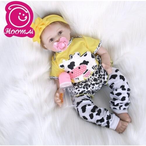 Cute BeBe Reborn Doll PP Cotton Body 55cm Silicone Reborn Baby Dolls Lifelike Newborn Baby Gift Juguetes Babies Toys