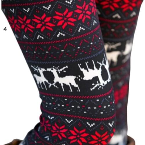 Womens Autumn Leggings Girl Winter Legging Bottoms Snowflake Christmas Deer Print Leggings Christmas Women Clothing Jeggings
