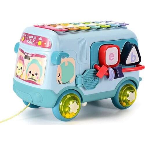 Music Bus Kids Toys Knock Piano Instrument Learning Educational For 1 2 3 4 Years Old Children