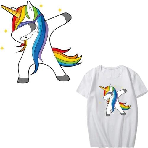 Unicorn Patches Boys Girls Gift Clothing Deco Washable Heat Transfer Vinyl Badges Diy Accessory New Design Iron on Patches