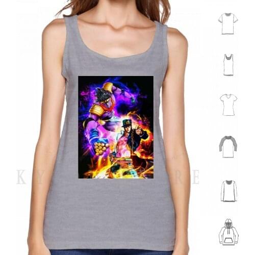 Neon Jo Tank Tops Vest Sleeveless Jojos Bizarre Adventure Manga Anime Game Vento Aureo Giorno Giovanna Stand Dio Brando