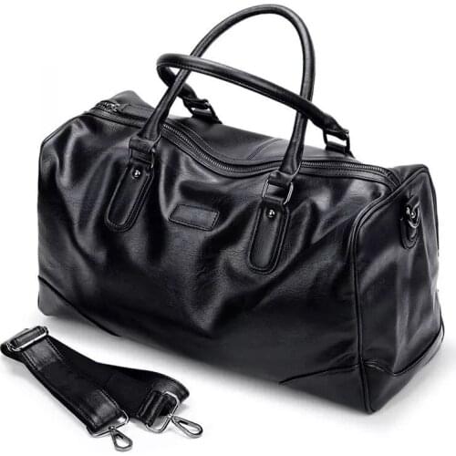 New Outdoor PU Leather Sports Gym Bags Men Women Training Fitness Travel Handbag