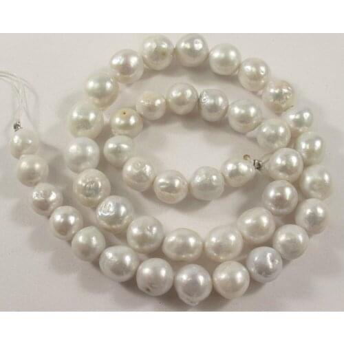 NEW Natural White Irregular Baroque Rare Edison Freshwater 12-13MM Pearl Beads 15"