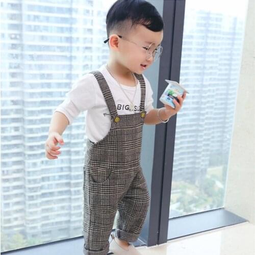 Autumn baby boys girls overalls 1-5T Korean Design cotton kids knitted jumpsuit toddler overalls playsuit baby Soft Pants