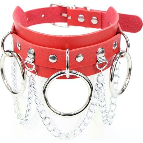 2020 Sexy Choker Necklaces Goth Collar Chain Neck Belt Necklace Pendant Pu leather Chocker Bondage Party Jewelry Gift