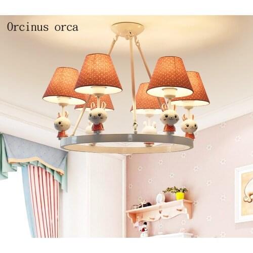 Cartoon creation rabbit pendant lamp girl bedroom childrens room lamp American Pastoral pink animal pendant lamp free shipping