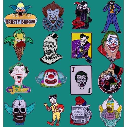 Christmas Joker Enamel Pins Brooch Collecting Anime Figure Lapel Badges Men Women Fashion Jewelry Gifts Adorn Backpack Collar