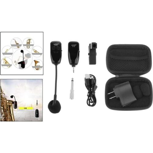 UHF Instruments Saxophone Microphone Transmitter 50m Range for Tuba Flute