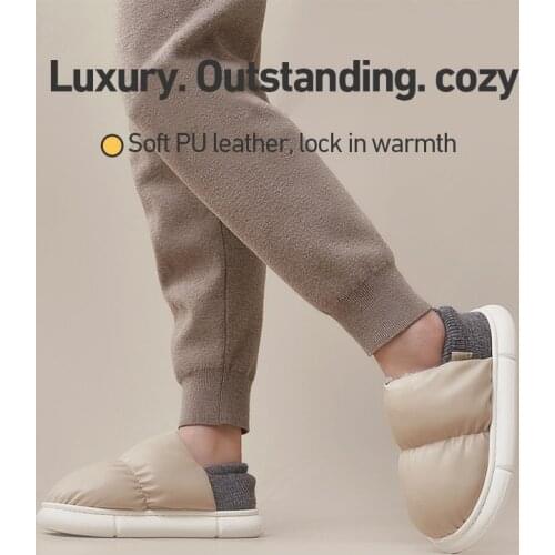 UTUNE New 2021 Toast Winter Women Slippers Warm Indoor Thick Sole Men Home Shoes Plush Dual purpose Shoe Light Outside Slippers