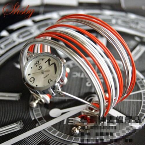 Shsby New fashion women dress watch steel Jewelry watches colorful lady bracelet watch Women Alloy watches girls gift