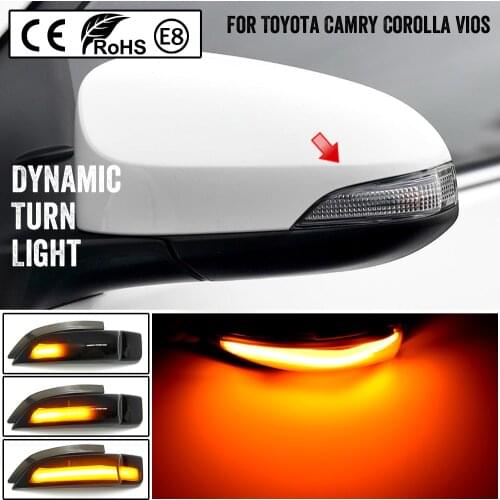 For Toyota Corolla Camry Prius Vios CHR Yaris Venza Avalon Altis LED Dynamic Turn Signal Light Sequential Side Mirror Indicator