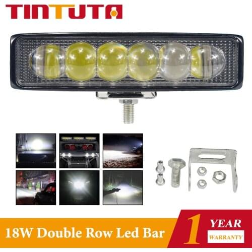 TINTUTA 9-30V 18W 6 Led bar 6 inch Led fog lights Off road Flood Light Bar For Car Boat Truck Suv 4x4 Tractor Atv LED Work Light