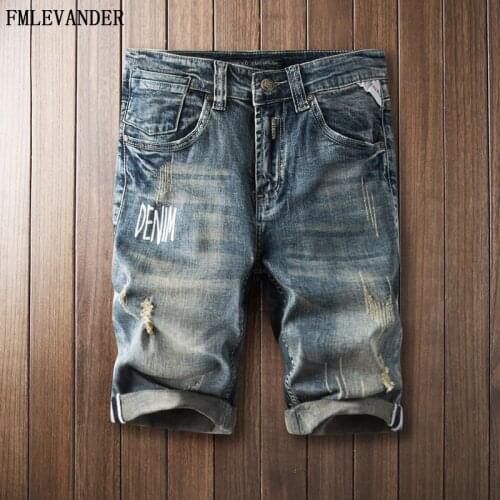 Denim Pants Knee Length Straight Pantalones Jeans Hombre Short Men Jeans