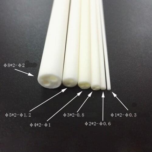 100mm length 99.5%Al2O3 High Thermal Corundum Tube Round Double-Bore Alumina Tube Insulating Ceramics For Thermocouple Sensors