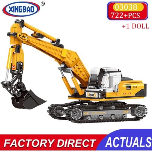Xingbao Excavator Blocks Construction Toys Bricks Block Digger Toy Set Building City Car Engineering Truck Blocks Gifts