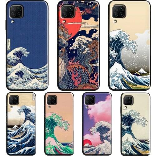 Japanese Great Wave of Kanagawa Case For Huawei P30 Lite P20 P40 Pro Mate 20 P Smart 2021 2019 Nova 5T Honor 9X 8X 10i 8A