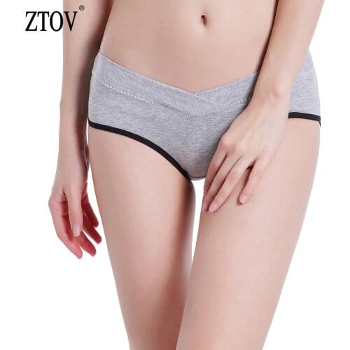 ZTOV 1 Pcs Cotton Maternity Underwear Panties for Pregnant Women Pregnancy Clothes U-shaped Low Waist Briefs Intimates Panties