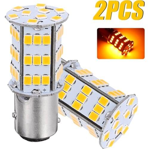 1 Pair 1157 54 LED Amber Car Brake Stop Tail Light Parking Bulbs DC 12V High Power Brake Turn Stop Tail Light Lamp Bulbs