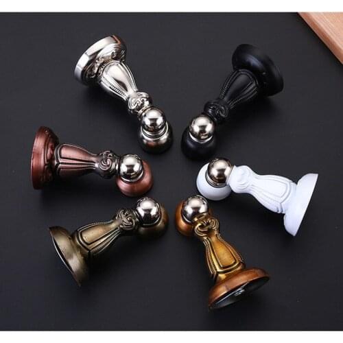 1pcs Antique Carved flower Door Stop Invisible door ground suction bathroom study Hotel wall Collision avoidance doorstop