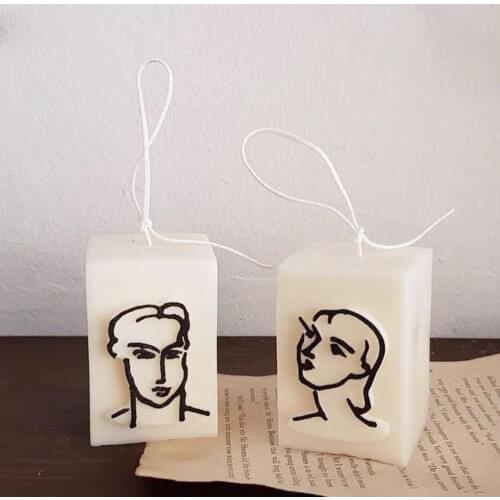 1pcs Couple Head Shape Candle Silicone Mold Diy Plaster Male Female Head Craft Mould Handmade Soap Making Home Decoration