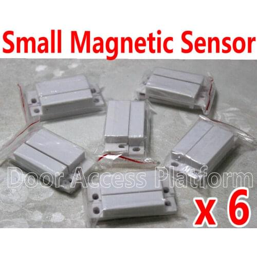 6 pcs of Small Door Magnetic Sensor,WindowsDoor Sensor, White detector sensor for access controller panel system use and door