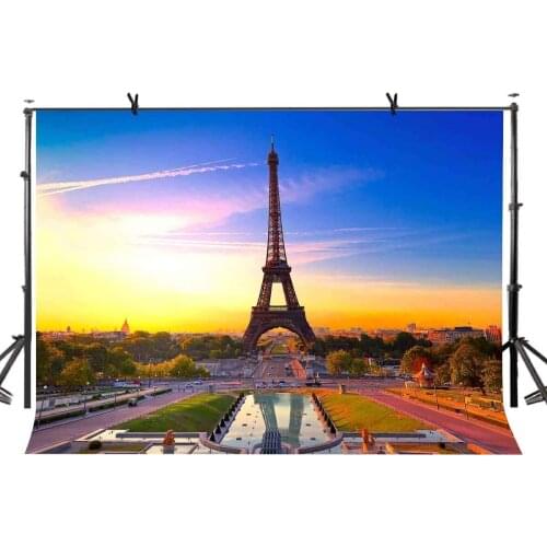 7x5ft Eiffel Tower Backdrop Romantic Paris Eiffel Tower Photography Background and Studio Photography Backdrop Props