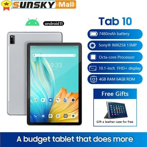 Blackview Tab 10, 10.1 inch 4GB 64GB Android 11 MTK8768 Octa Core Support Dual SIM WiFi Bluetooth TF Card 4G