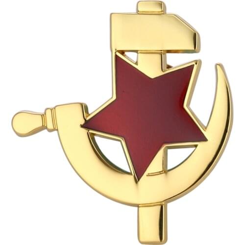 CCCP Red Star Hammer Sickle Lapel Pin Badge Gold