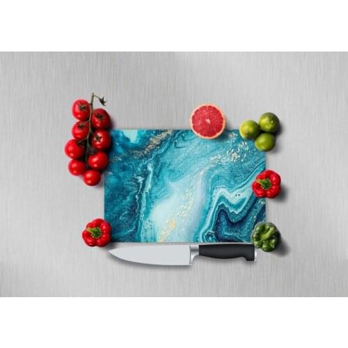 Decorative Glass Cutting Board 30cm X 40cm Ocean Anti Bacterium home hot sale amazing lake water home robot robatic 3D print