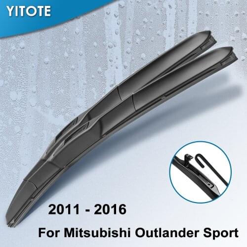 YITOTE Hybrid Wiper Blades for Mitsubishi Outlander Sport Fit hook Arms