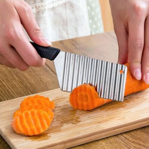 French Fry Cutter Stainless Steel Potato Wavy Edged Cutter Knife Kitchen Gadget Vegetable Fruit Potato Peeler Cooking Tools