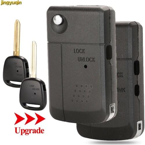 Jingyuqin Remote Flip Modified Car Key Shell For Toyota Carina Estima Harrier Previa Corolla Celica TOY43/TOY40 1/2 Side Button