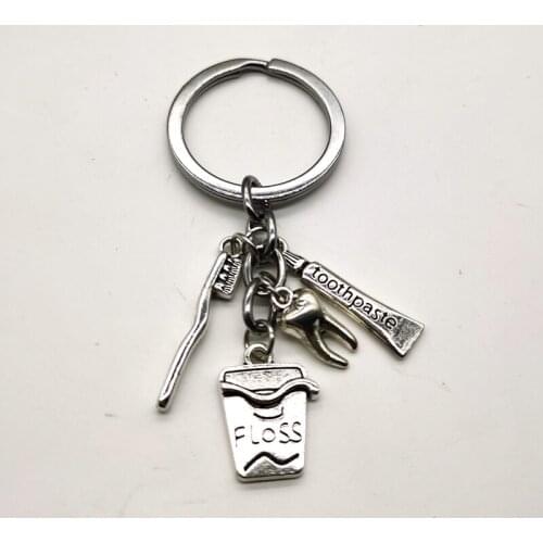 Creative dental care teeth keychain letters home accessories toothpaste doctor nurse