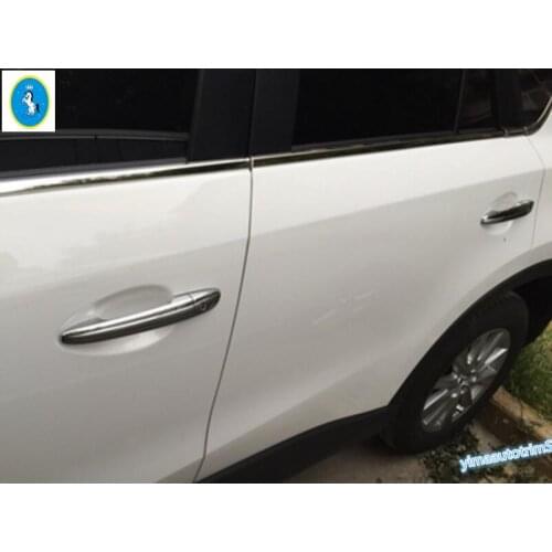 Lapetus Auto Styling Outside Car Door Pull Doorknob Handle Cover Trim 8 Pcs / Set Fit For Mazda cx-5 2015 2016