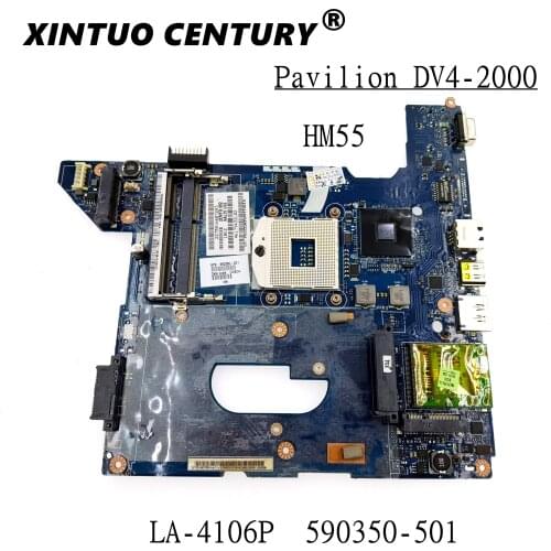 Laptop motherboard For HP Pavilion DV4-2000 DV4 Mainboard 590350-001 590350-501 NAL70 LA-4106P HM55