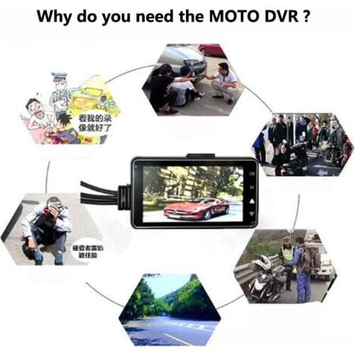 MOTO DVR 3.0" LCD Screen MT80 Waterproof IP68 Car Black Dual Lens Motorcycle DVR Camera Video Recorder 30FPS Motorcycle Recorder