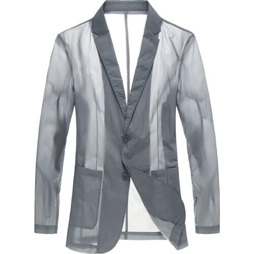 Blazers Men Suits Summer Ultra-thin Casual Mens Clothing Business Slim Light And Thin Sunscreen Clothes Small Suit Jacket