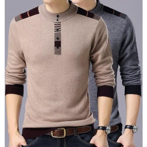 Mens Sweater 2021 Winter New Arrivals Thick Warm Sweaters O-Neck Wool Sweater Men Brand-Clothing Knitted Cashmere Pullover