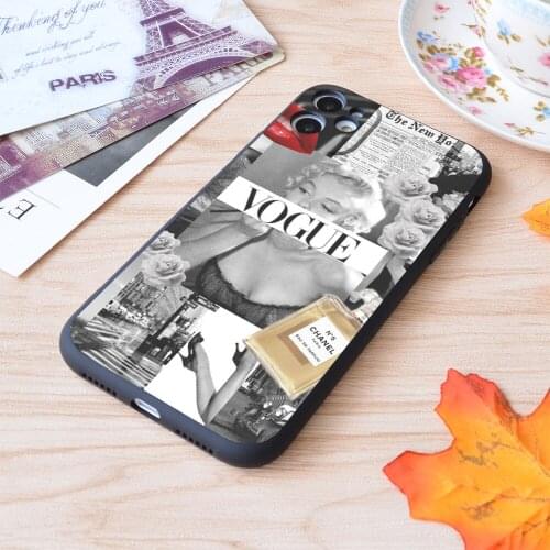 For iPhone Retro Collage Print Soft Matt Apple iPhone Case