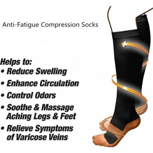 1 Pair Sports Socks Unisex Professional Compression Socks Breathable Anti Swelling Fatigue Pain Relief High Stockings Sportswear