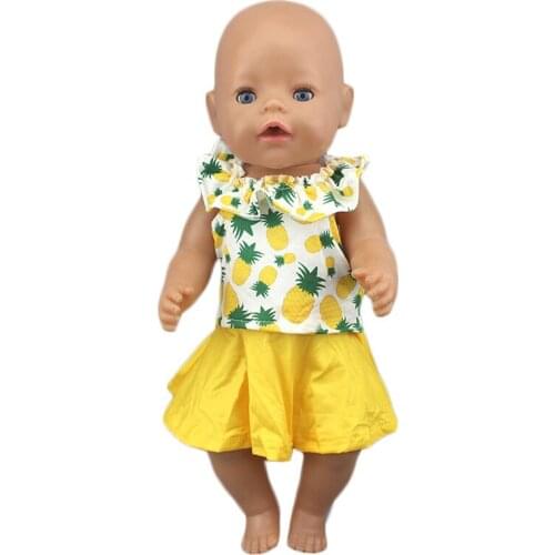 2020 New Lovely denim suit Fit For 43cm Baby Doll 17 Inch Reborn Baby Doll Clothes